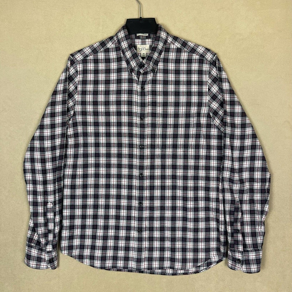 J.Crew Brushed Twill Button Up Long Sleeve Shirt Mens M Slim Fit Multicolor